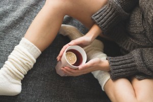 hot tea in bed